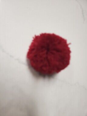Lot of 2 - Handmade Burgundy Maroon Pom Pom Ceramic Magnets